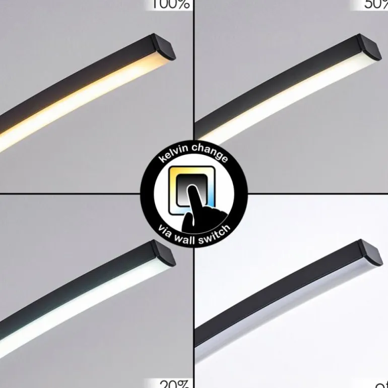 Plafonnier Aringa LED Noir, 1 lumière