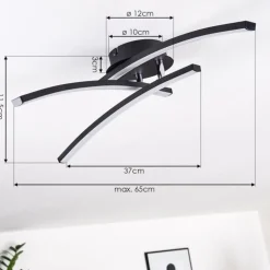 Plafonnier Aringa LED Noir, 1 lumière