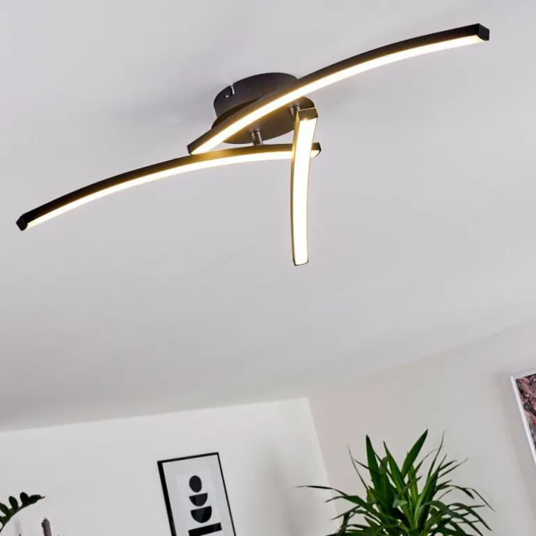 Plafonnier Aringa LED Noir, 1 lumière