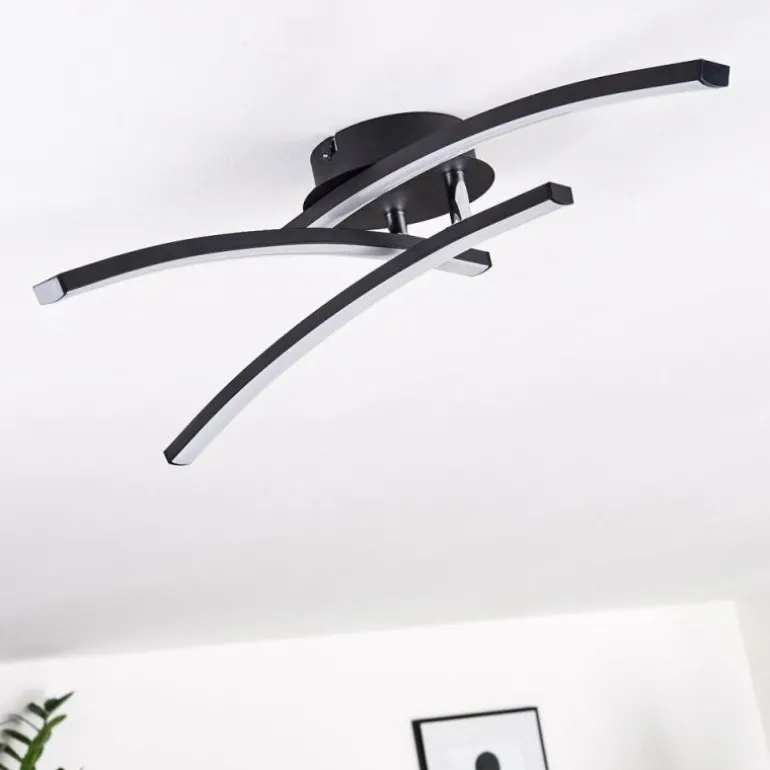 Plafonnier Aringa LED Noir, 1 lumière