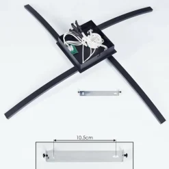 Plafonnier Aringa LED Noir, 1 lumière