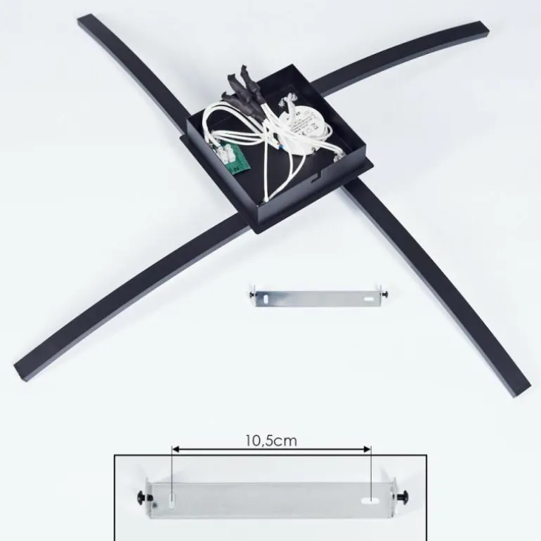 Plafonnier Aringa LED Noir, 1 lumière