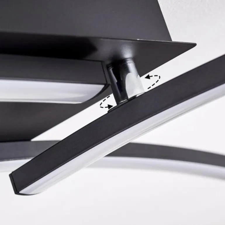 Plafonnier Aringa LED Noir, 1 lumière