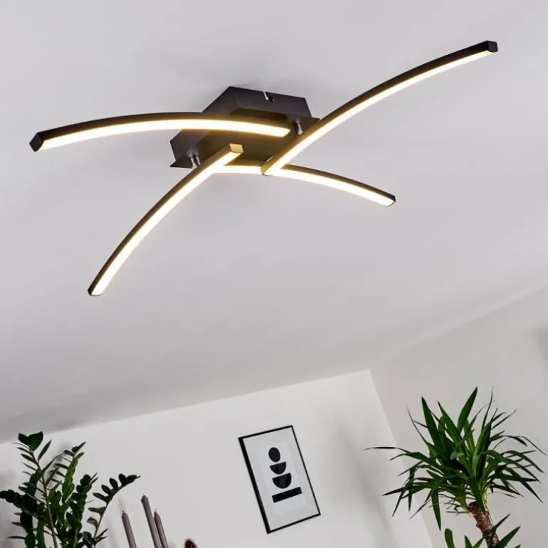 Plafonnier Aringa LED Noir, 1 lumière