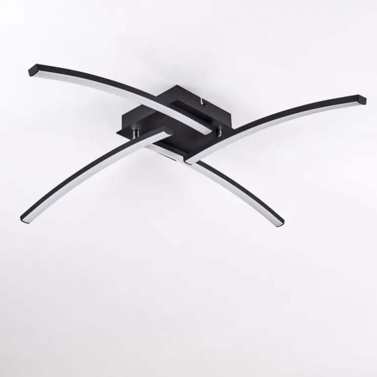Plafonnier Aringa LED Noir, 1 lumière