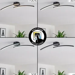 Plafonnier Aringa LED Noir, 1 lumière