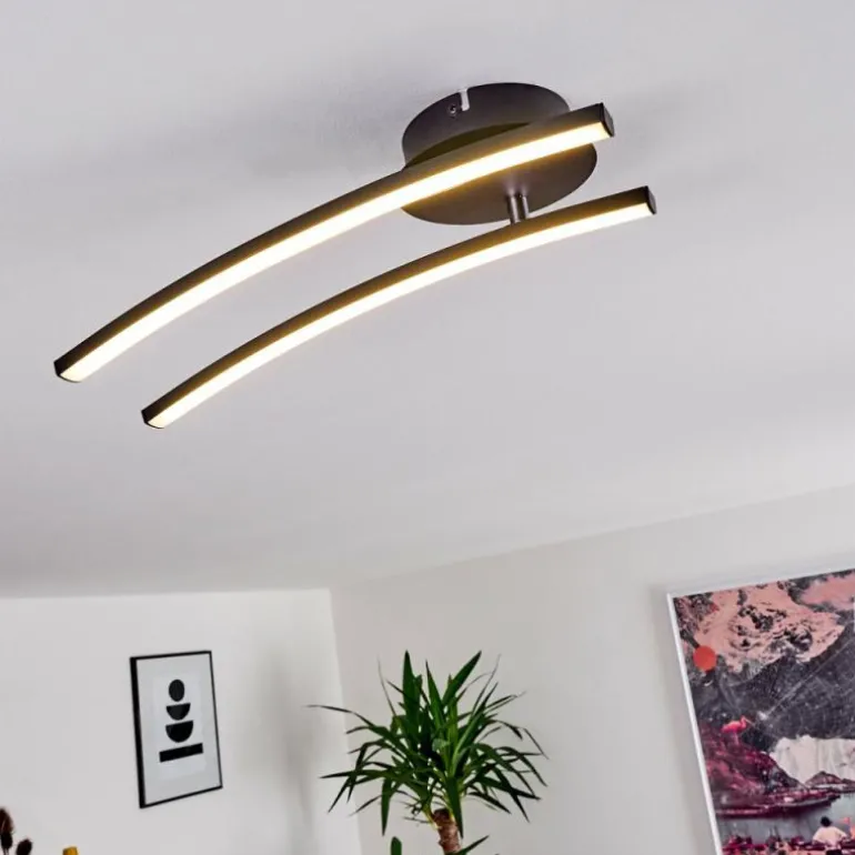 Plafonnier Aringa LED Noir, 1 lumière