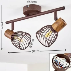 Plafonnier Arjen Rouille, 2 lumières