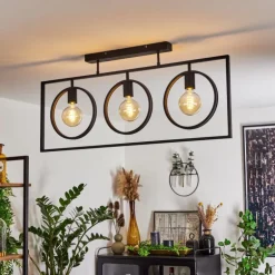 Plafonnier Assiniboia Noir, 3 lumières