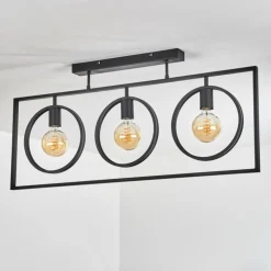 Plafonnier Assiniboia Noir, 3 lumières