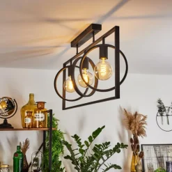 Plafonnier Assiniboia Noir, 3 lumières