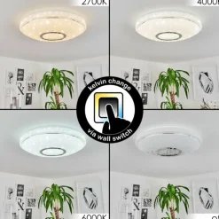 Plafonnier Auxerre LED Blanc, 1 lumière