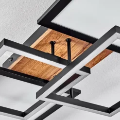 Plafonnier Avelal LED Brun, Couleur bois, Noir, 1 lumière