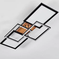 Plafonnier Avelal LED Brun, Couleur bois, Noir, 1 lumière