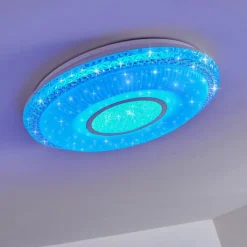 Plafonnier Avoriaz LED Blanc, 2 lumières, Télécommandes, Changeur de couleurs