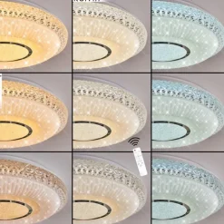 Plafonnier Avoriaz LED Transparent, Blanc, 1 lumière, Télécommandes