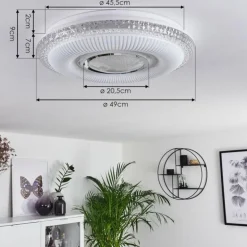 Plafonnier Avoriaz LED Transparent, Blanc, 1 lumière, Télécommandes