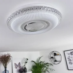 Plafonnier Avoriaz LED Transparent, Blanc, 1 lumière, Télécommandes