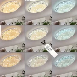 Plafonnier Avoriaz LED Transparent, Blanc, 1 lumière, Télécommandes