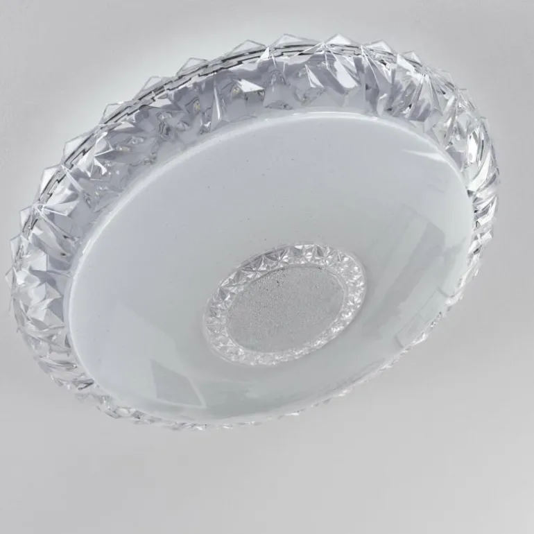 Plafonnier Avoriaz LED Transparent, Blanc, 1 lumière, Télécommandes