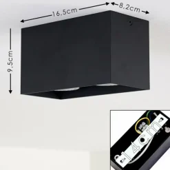 Plafonnier Awuna Noir, 2 lumières