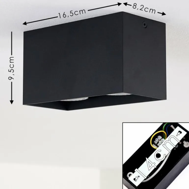 Plafonnier Awuna Noir, 2 lumières