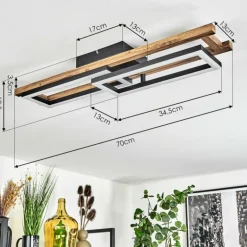 Plafonnier Ayajasco LED Écru, Noir, 1 lumière