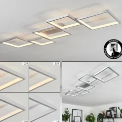 Plafonnier Bacolod LED Argenté, 1 lumière