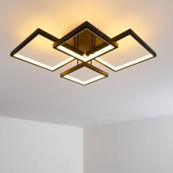 Plafonnier Bacolod LED Noir, 1 lumière