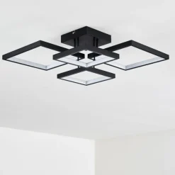 Plafonnier Bacolod LED Noir, 1 lumière