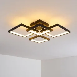 Plafonnier Bacolod LED Noir, 1 lumière