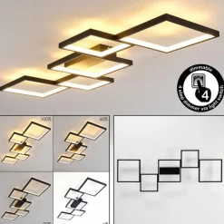 Plafonnier Bacolod LED Noir, 1 lumière