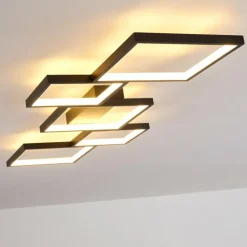 Plafonnier Bacolod LED Noir, 1 lumière