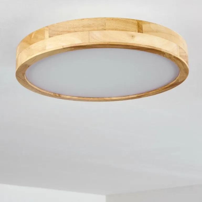 Plafonnier Bagaha LED Bois clair, 1 lumière, Télécommandes