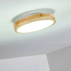 Plafonnier Bagaha LED Bois clair, 1 lumière, Télécommandes