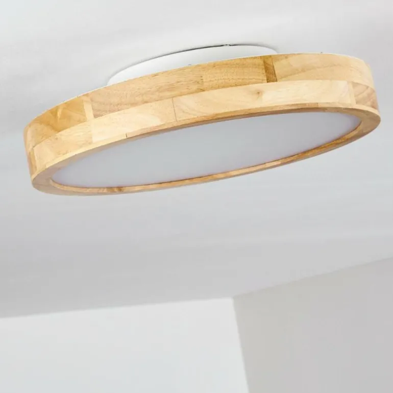 Plafonnier Bagaha LED Bois clair, 1 lumière, Télécommandes