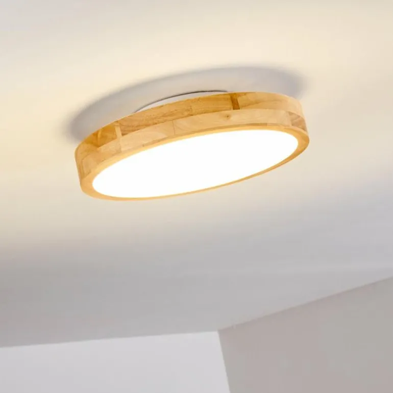 Plafonnier Bagaha LED Bois clair, 1 lumière, Télécommandes