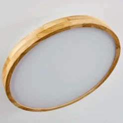 Plafonnier Bagaha LED Bois clair, 1 lumière, Télécommandes