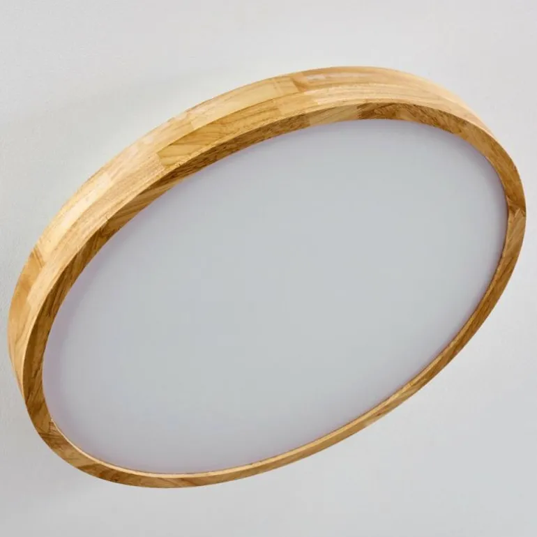 Plafonnier Bagaha LED Bois clair, 1 lumière, Télécommandes