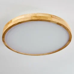 Plafonnier Bagaha LED Bois clair, 1 lumière, Télécommandes