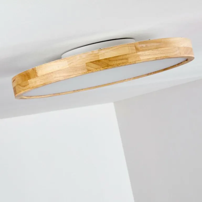 Plafonnier Bagaha LED Bois clair, 1 lumière, Télécommandes