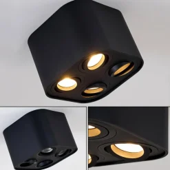 Plafonnier Baishan Noir, 4 lumières