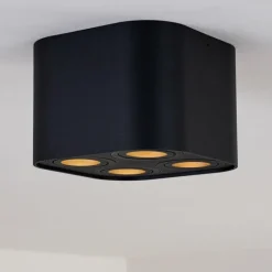Plafonnier Baishan Noir, 4 lumières
