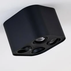 Plafonnier Baishan Noir, 4 lumières