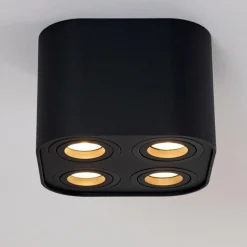 Plafonnier Baishan Noir, 4 lumières