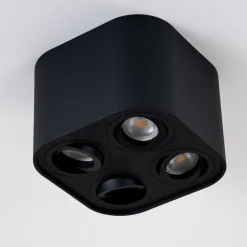 Plafonnier Baishan Noir, 4 lumières