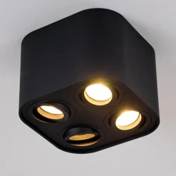 Plafonnier Baishan Noir, 4 lumières