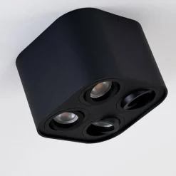 Plafonnier Baishan Noir, 4 lumières