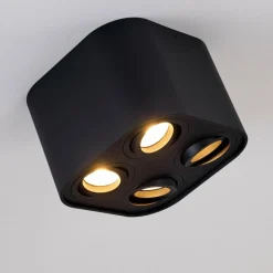 Plafonnier Baishan Noir, 4 lumières