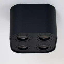 Plafonnier Baishan Noir, 4 lumières